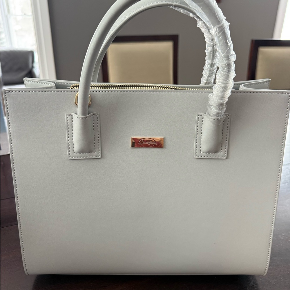 Onna Ehrlich gray purse with Gold Accent